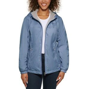 NWT Calvin Klein Womens Fleece Lined Windbreaker Jacket blue